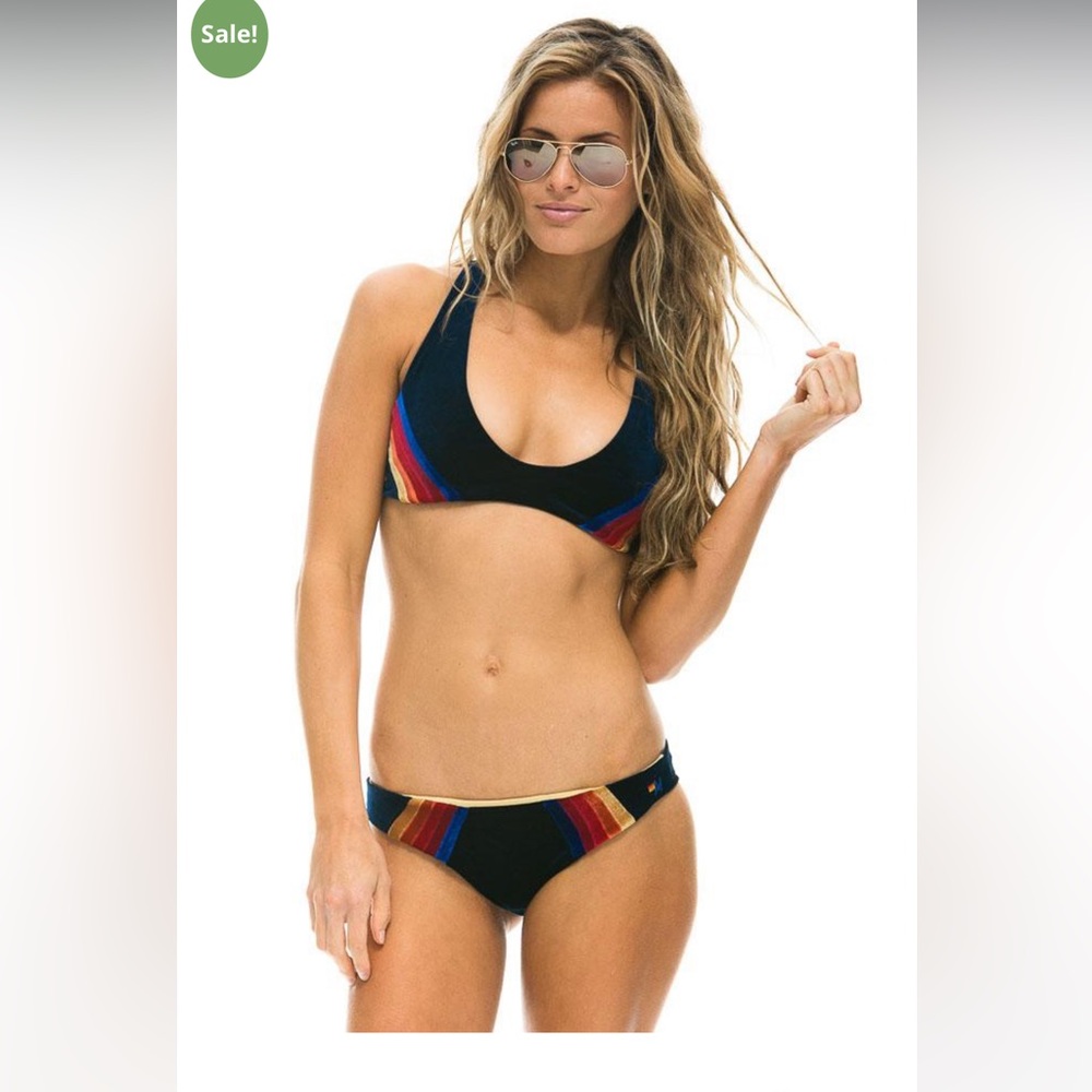 Swim | Velvet Racer Bikini SET Burgundy – Aviator Nation Womens. XS